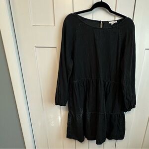 beachlunchlounge Black Denim Tiered Dress large